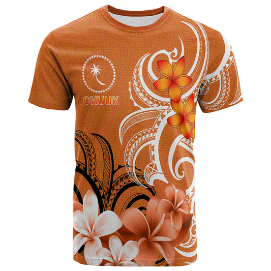 Chuuk State T-Shirt Custom Personalised Floral Spirit Orange