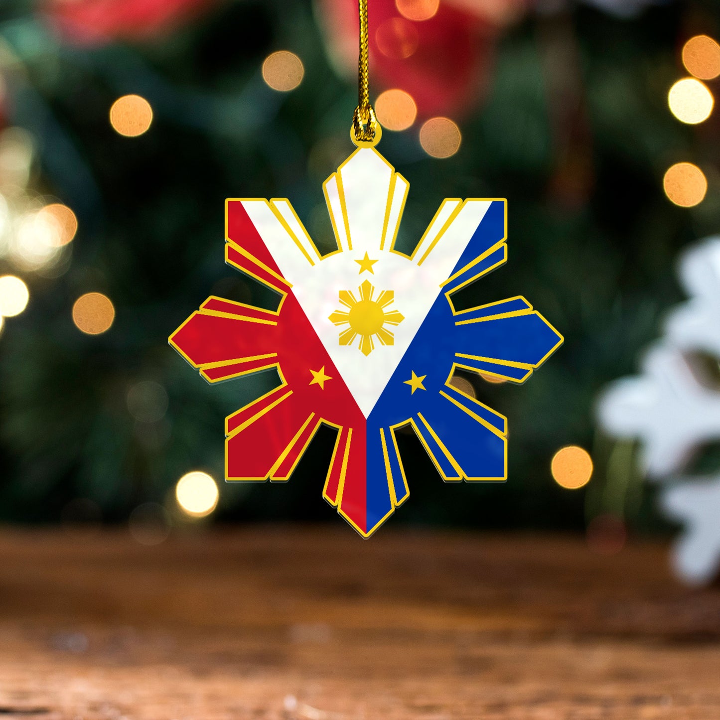 Philippines Filipinos Acrylic And Wooden Ornament Sun Flag Style