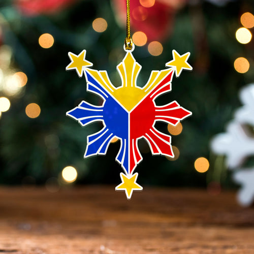 Philippines Filipinos Acrylic And Wooden Ornament Sun Flag Cutout Style