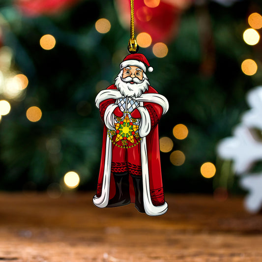 Philippines Filipinos Acrylic And Wooden Ornament Santa Claus With Parol