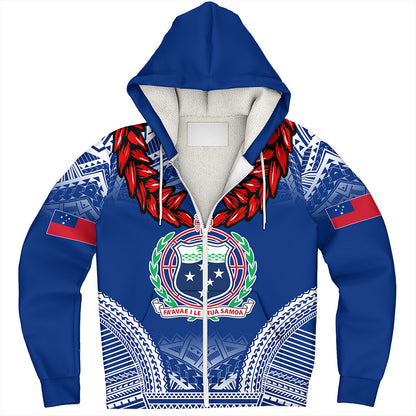 Samoa Sherpa Hoodie Coat Of Arms Ula Fala Original Style