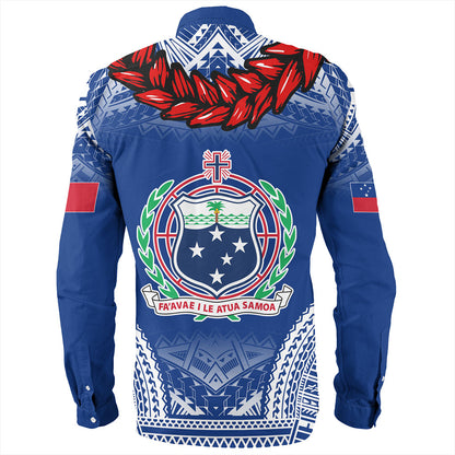 Samoa Long Sleeve Shirt Coat Of Arms Ula Fala Original Style