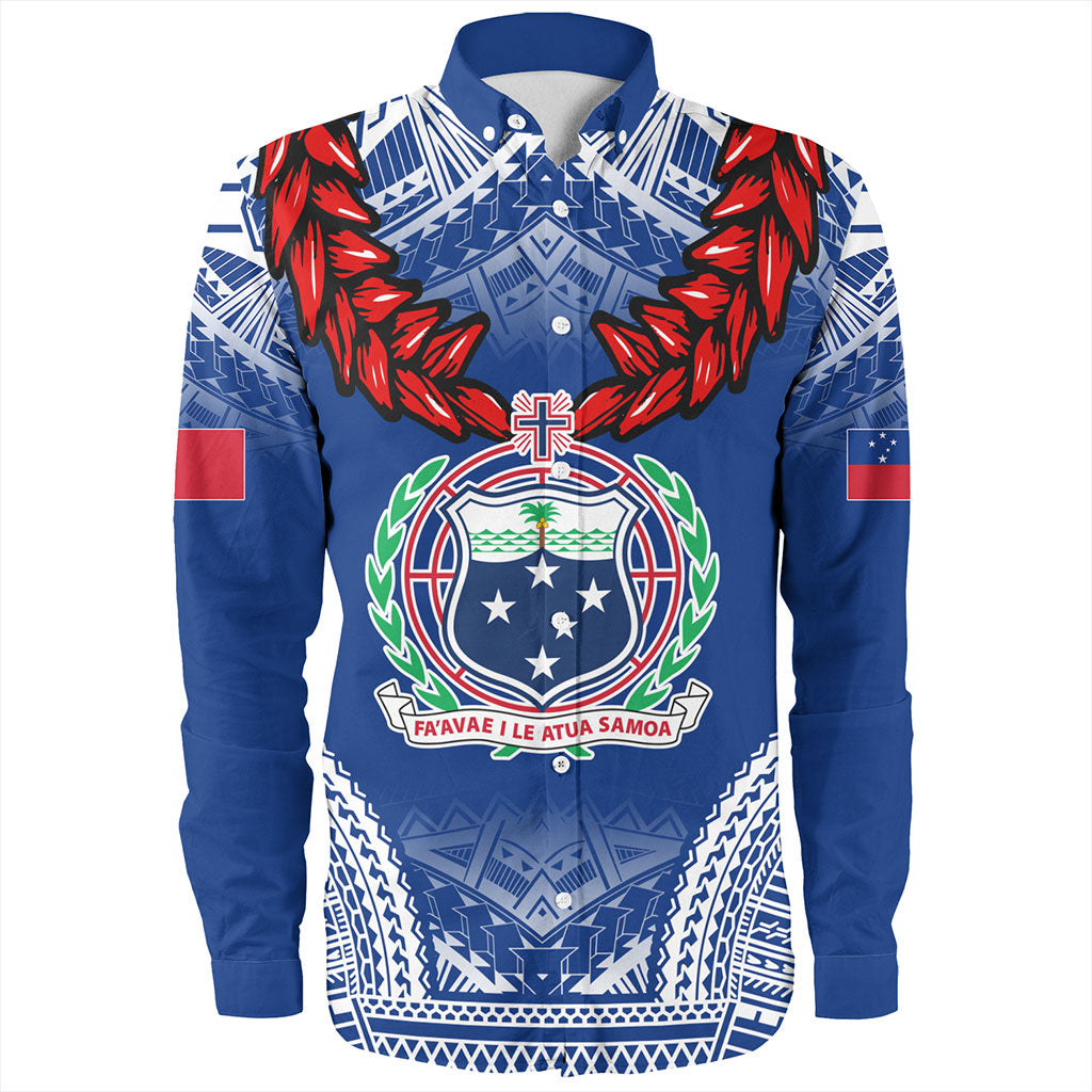 Samoa Long Sleeve Shirt Coat Of Arms Ula Fala Original Style