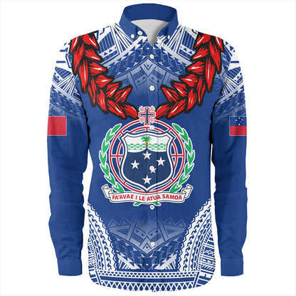 Samoa Long Sleeve Shirt Coat Of Arms Ula Fala Original Style