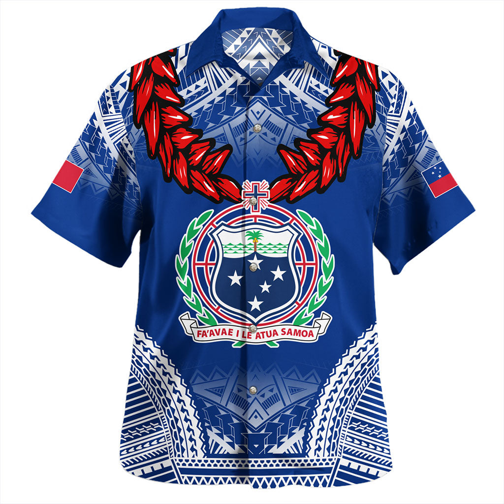 Samoa Hawaiian Shirt Coat Of Arms Ula Fala Original Style