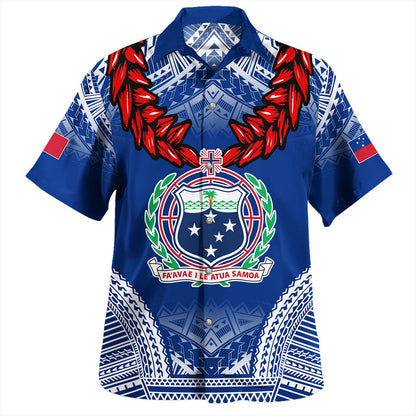 Samoa Hawaiian Shirt Coat Of Arms Ula Fala Original Style