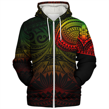 Polynesian Sherpa Hoodie Polynesian Pattern Special Design