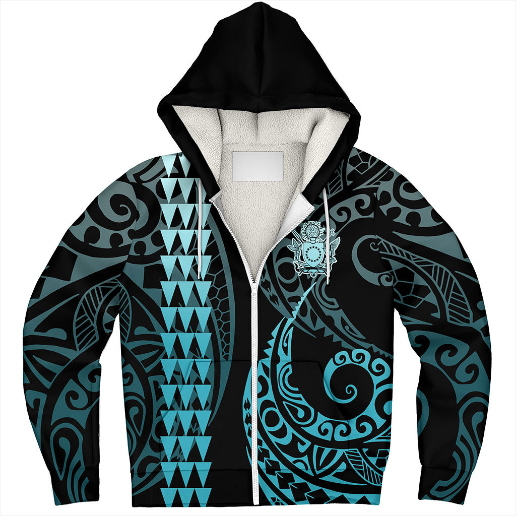 Cook Islands Sherpa Hoodie Kakau Style Ver.1