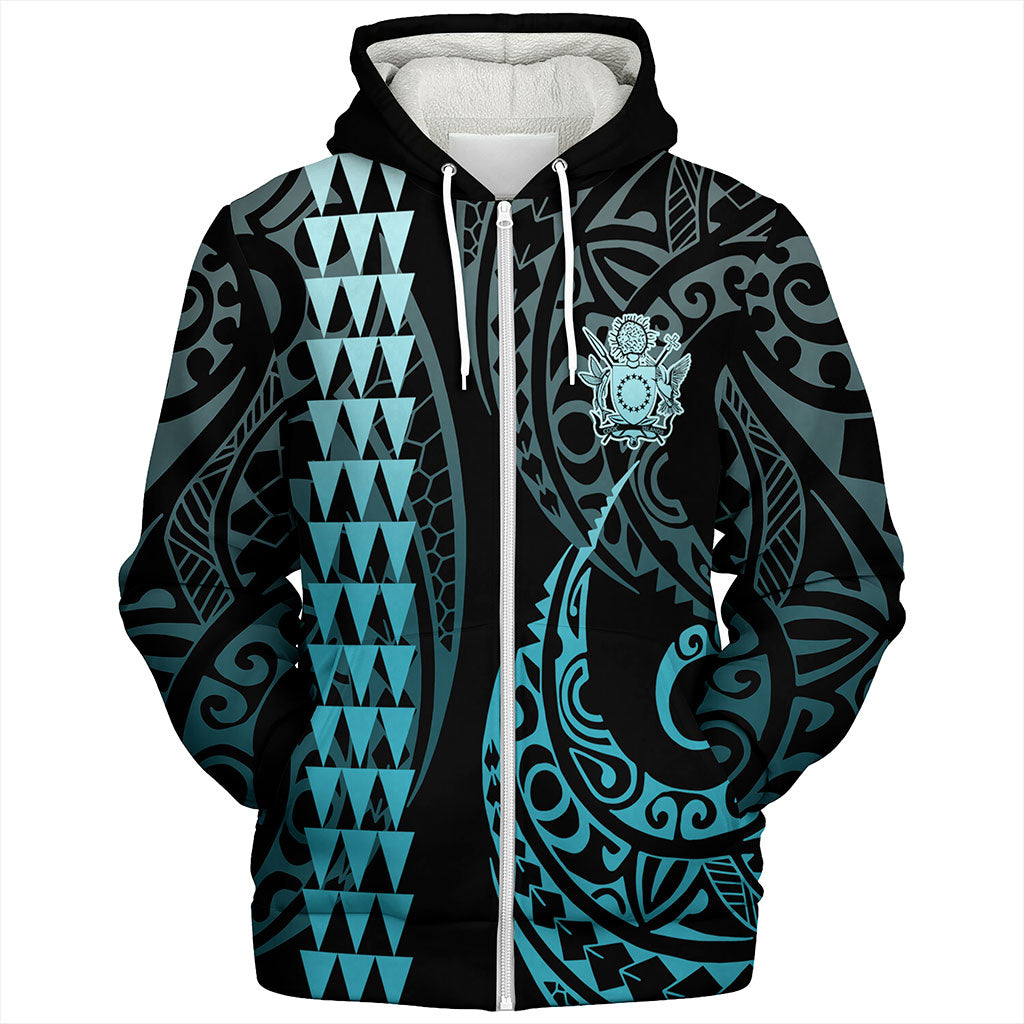 Cook Islands Sherpa Hoodie Kakau Style Ver.1