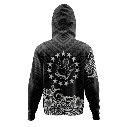 Cook Islands Hoodie Plumeria Flowers Tribal Motif Design