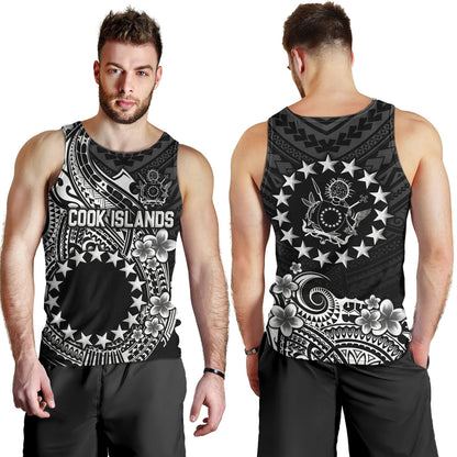 Cook Islands Tank Top Plumeria Flowers Tribal Motif Design