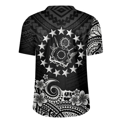 Cook Islands Rugby Jersey Plumeria Flowers Tribal Motif Design