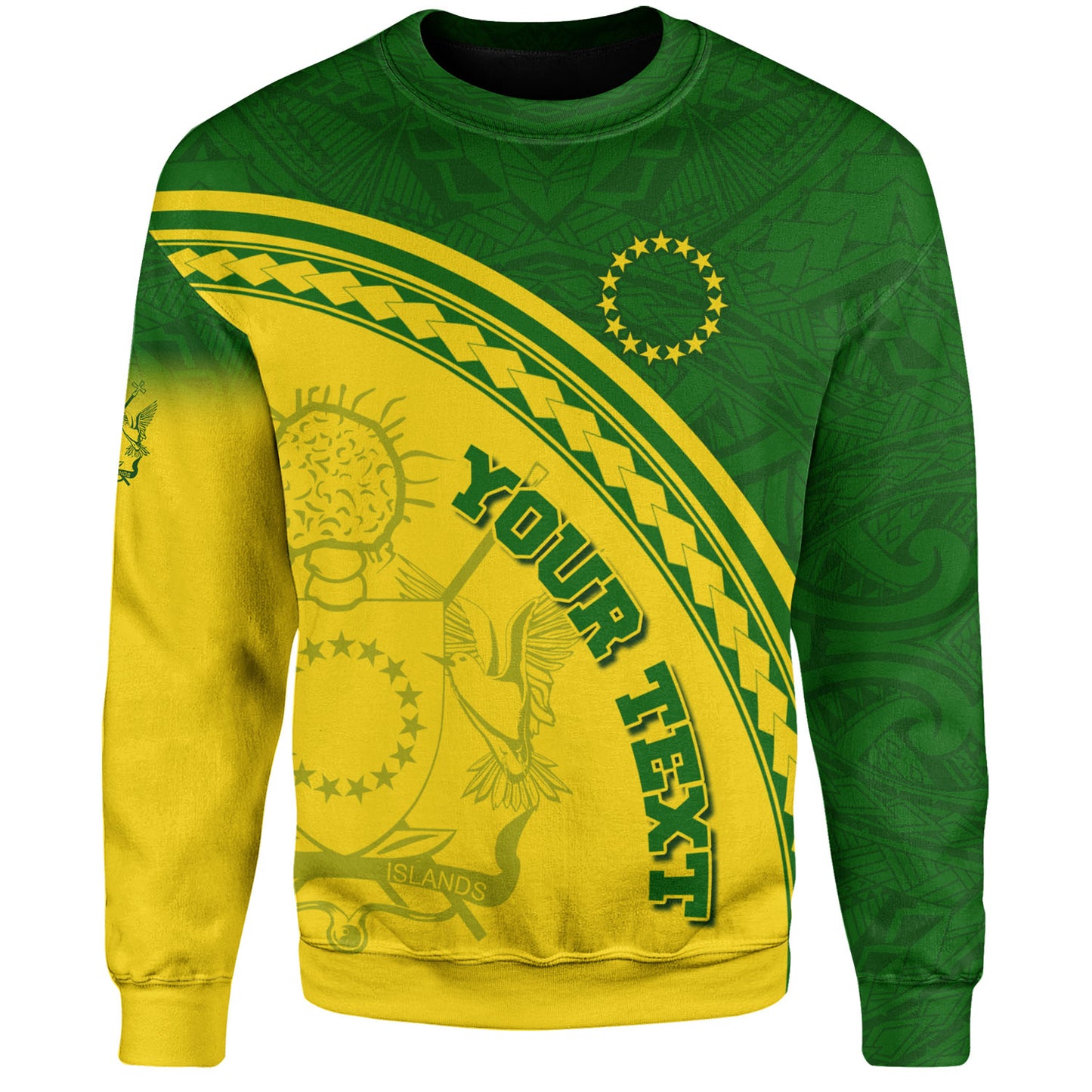 Cook Islands Custom Personalised Sweatshirt Polynesian Tribal Patterns Curve Style