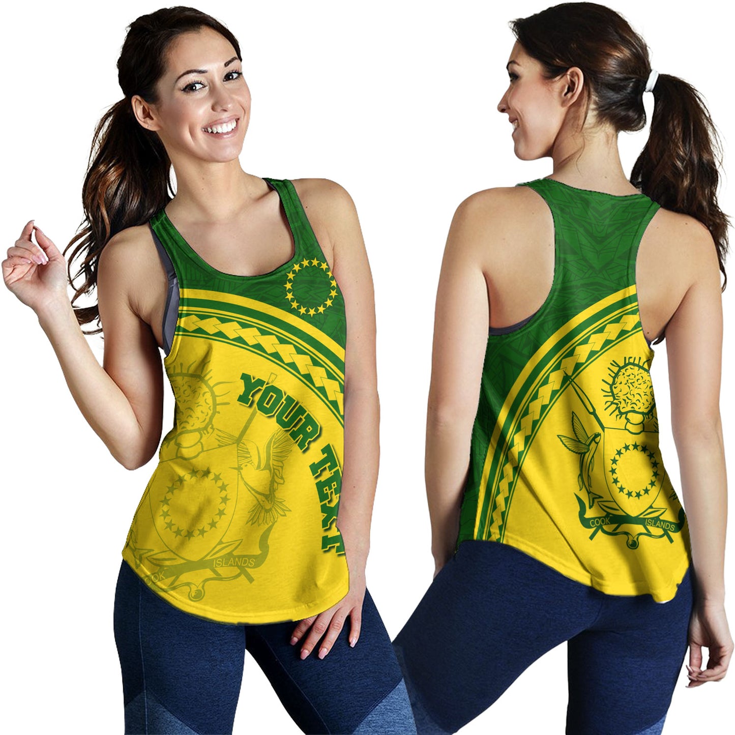 Cook Islands Custom Personalised Women Tank Polynesian Tribal Patterns Curve Style