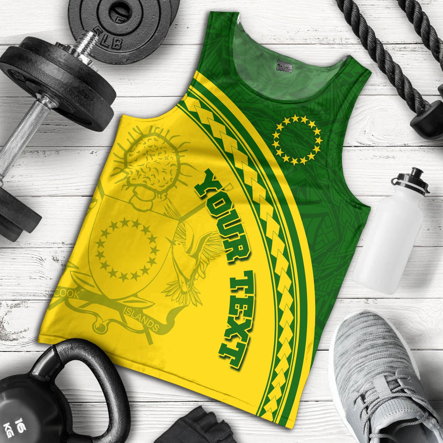 Cook Islands Custom Personalised Tank Top Polynesian Tribal Patterns Curve Style