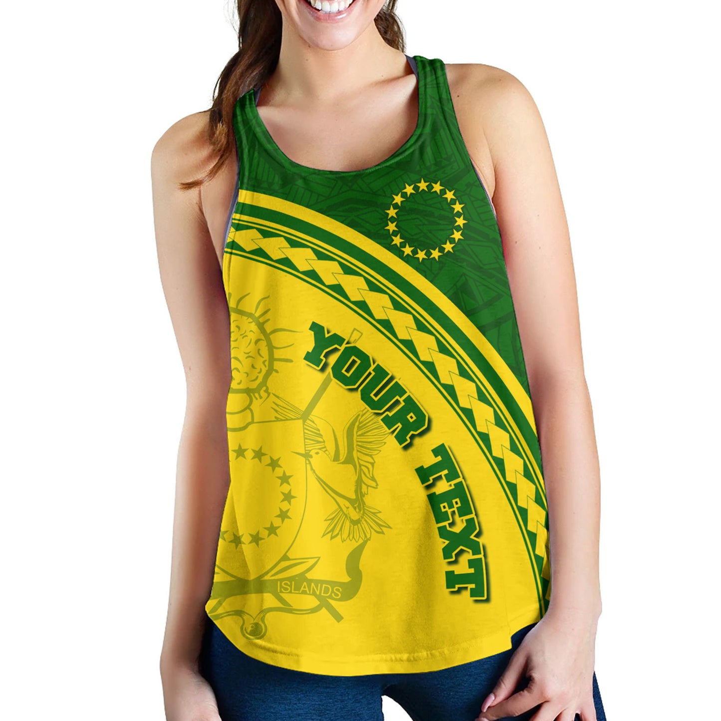 Cook Islands Custom Personalised Women Tank Polynesian Tribal Patterns Curve Style