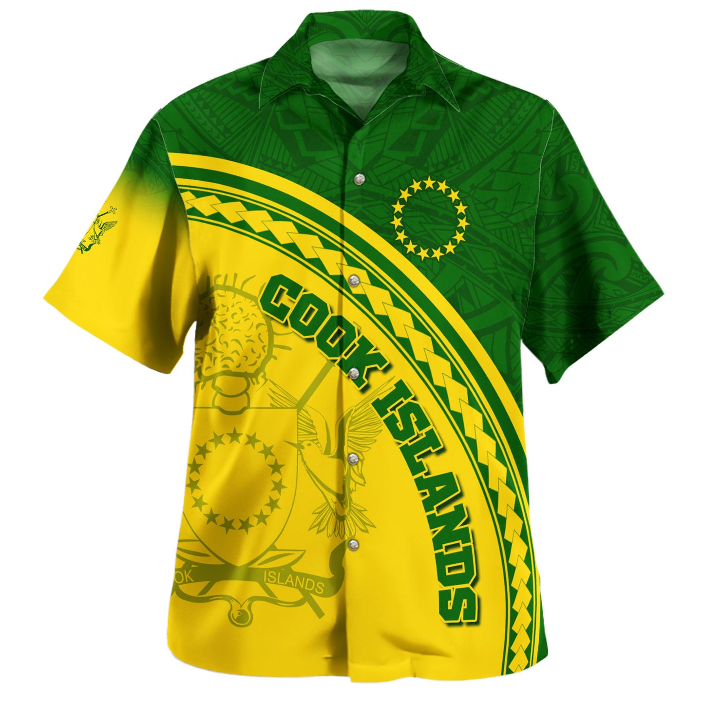 Cook Islands Custom Personalised Hawaiian Shirt Polynesian Tribal Patterns Curve Style