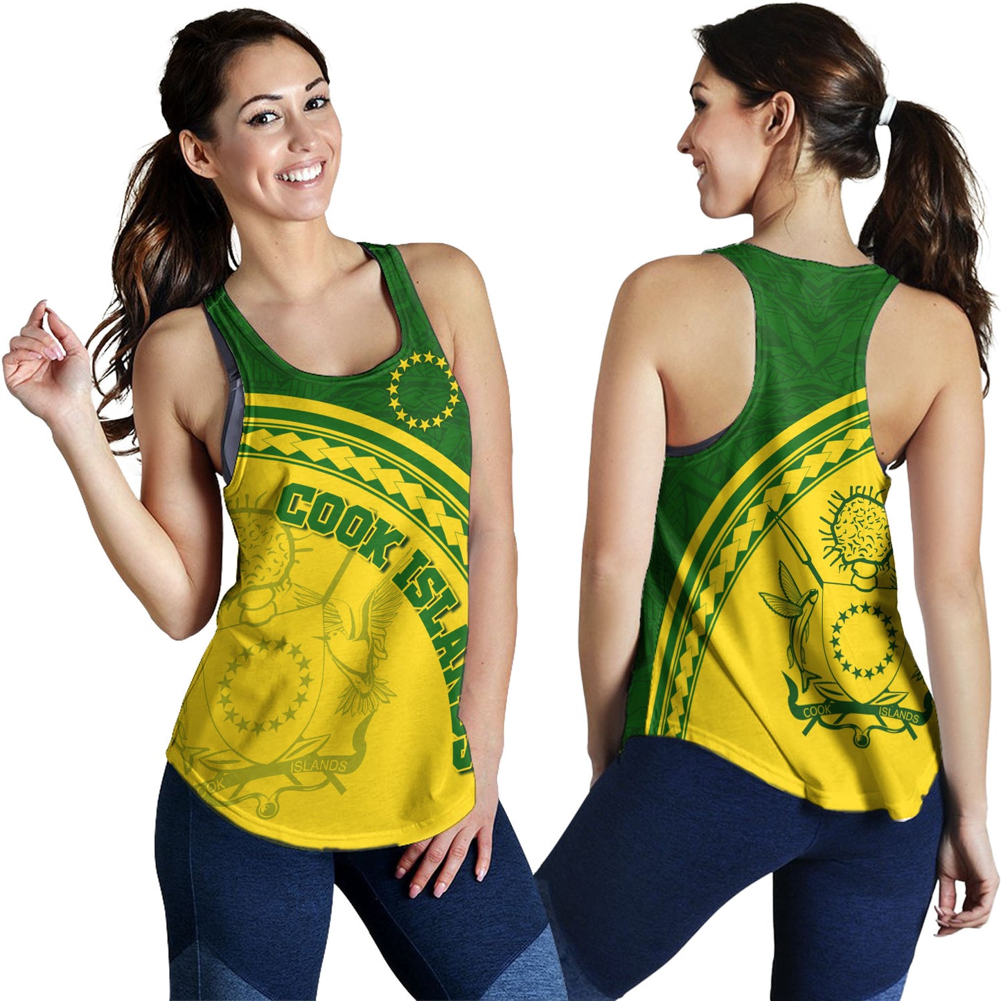 Cook Islands Custom Personalised Women Tank Polynesian Tribal Patterns Curve Style