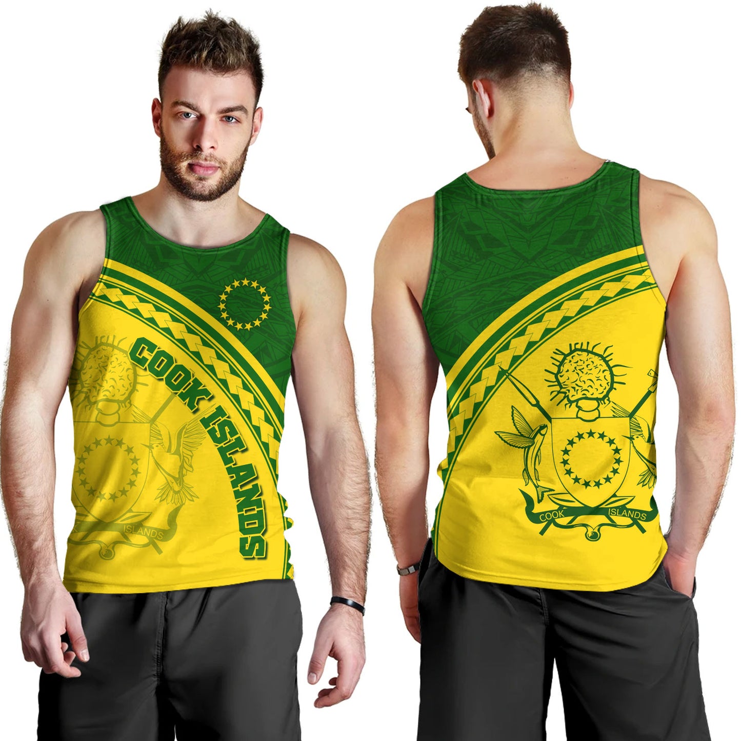 Cook Islands Custom Personalised Tank Top Polynesian Tribal Patterns Curve Style