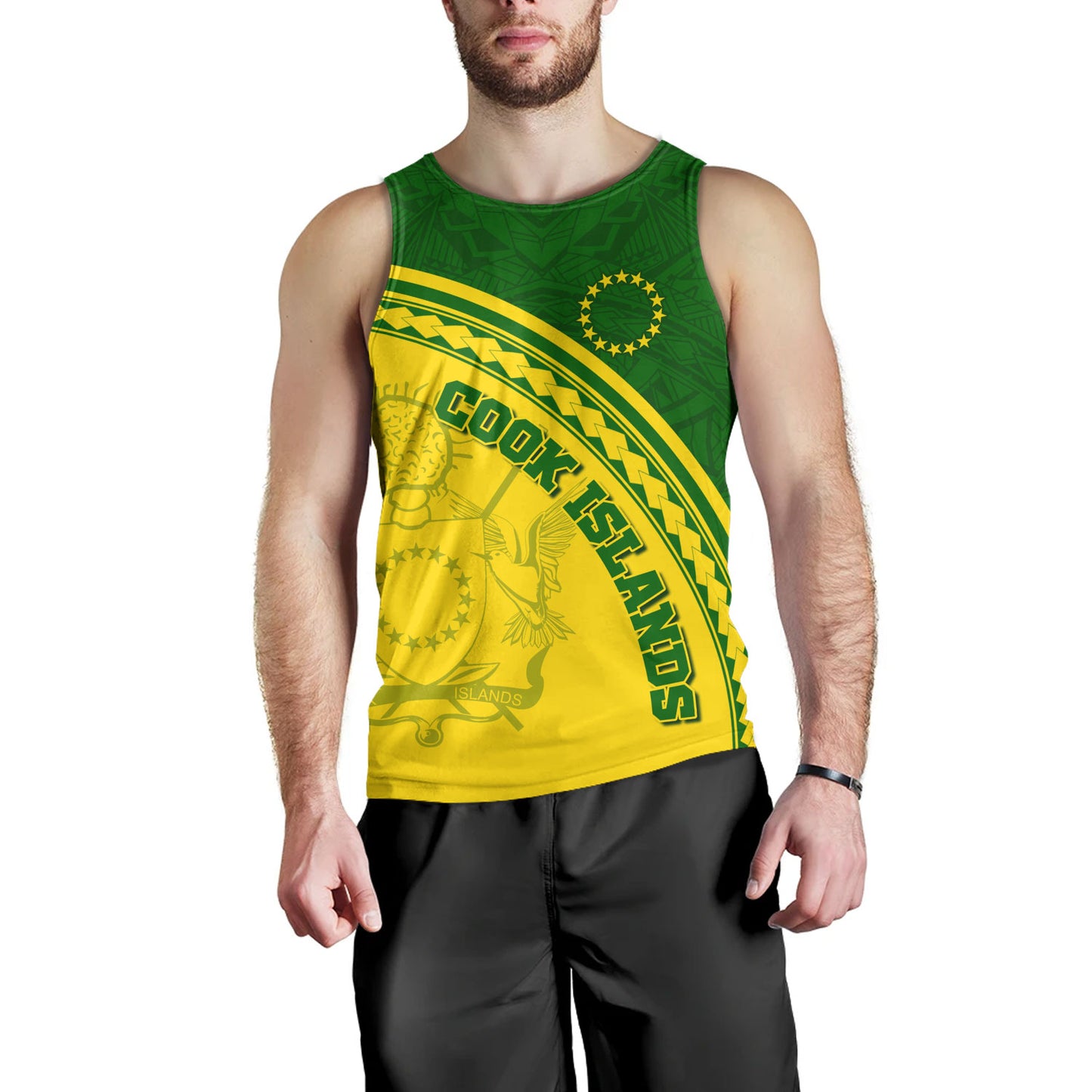 Cook Islands Custom Personalised Tank Top Polynesian Tribal Patterns Curve Style
