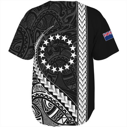 Cook Islands Baseball Shirt Tribal Polynesian Coat Of Arms