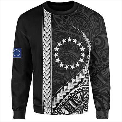 Cook Islands Sweatshirt Tribal Polynesian Coat Of Arms