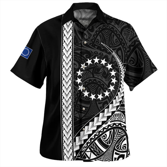 Cook Islands Hawaiian Shirt Tribal Polynesian Coat Of Arms