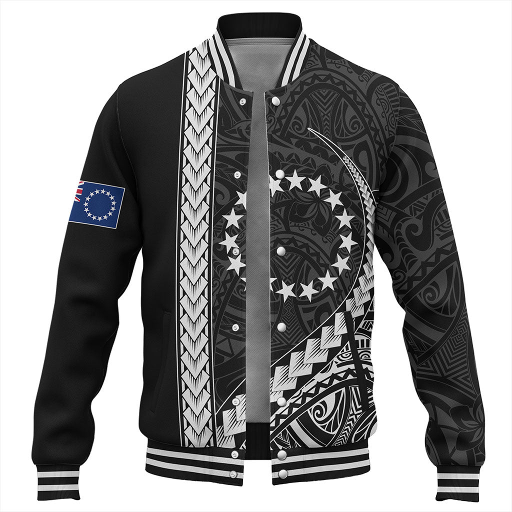 Cook Islands Baseball Jacket Tribal Polynesian Coat Of Arms