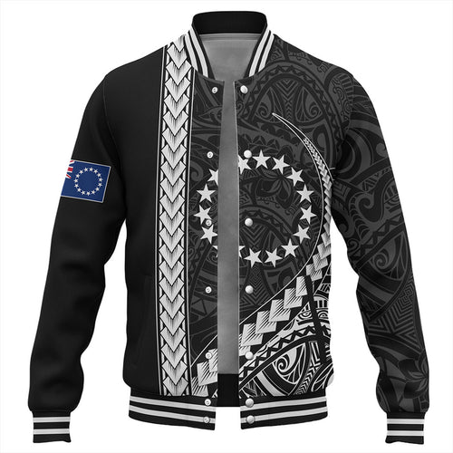 Cook Islands Baseball Jacket Tribal Polynesian Coat Of Arms