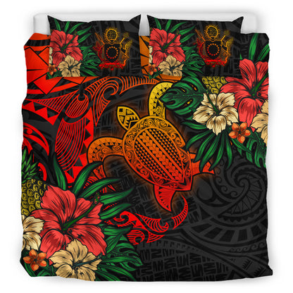 Cook Islands Bedding Set - Cook Islands Polynesian Turtle Tropical Bedding Set
