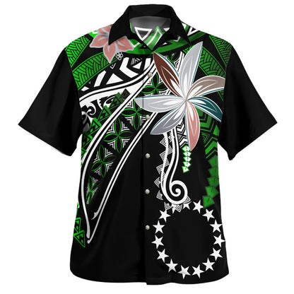Cook Islands Hawaiian Shirt Custom Personalised Fanciful Forest Green