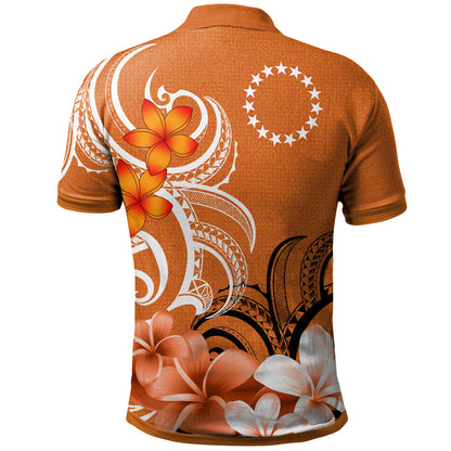 Cook Islands Polo Shirt Custom Personalised Floral Spirit Orange