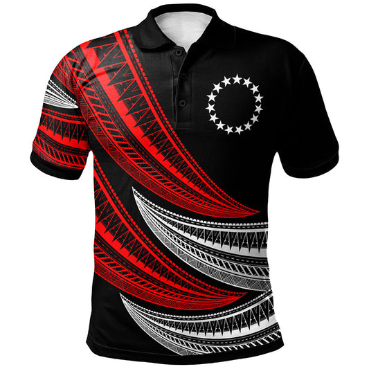 Cook Islands Custom Personalised Polo Shirt - Wave Pattern Alternating