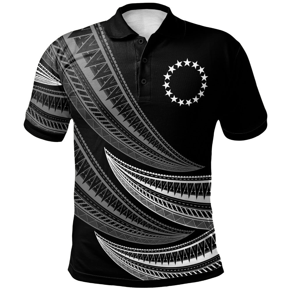Cook Islands Custom Personalised Polo Shirt - Wave Pattern Alternating