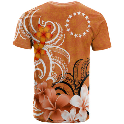 Cook Islands T-Shirt Custom Personalised Floral Spirit Orange