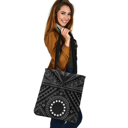 Cook Islands Custom Personalised Tote Bag Polynesian Tattoo Style