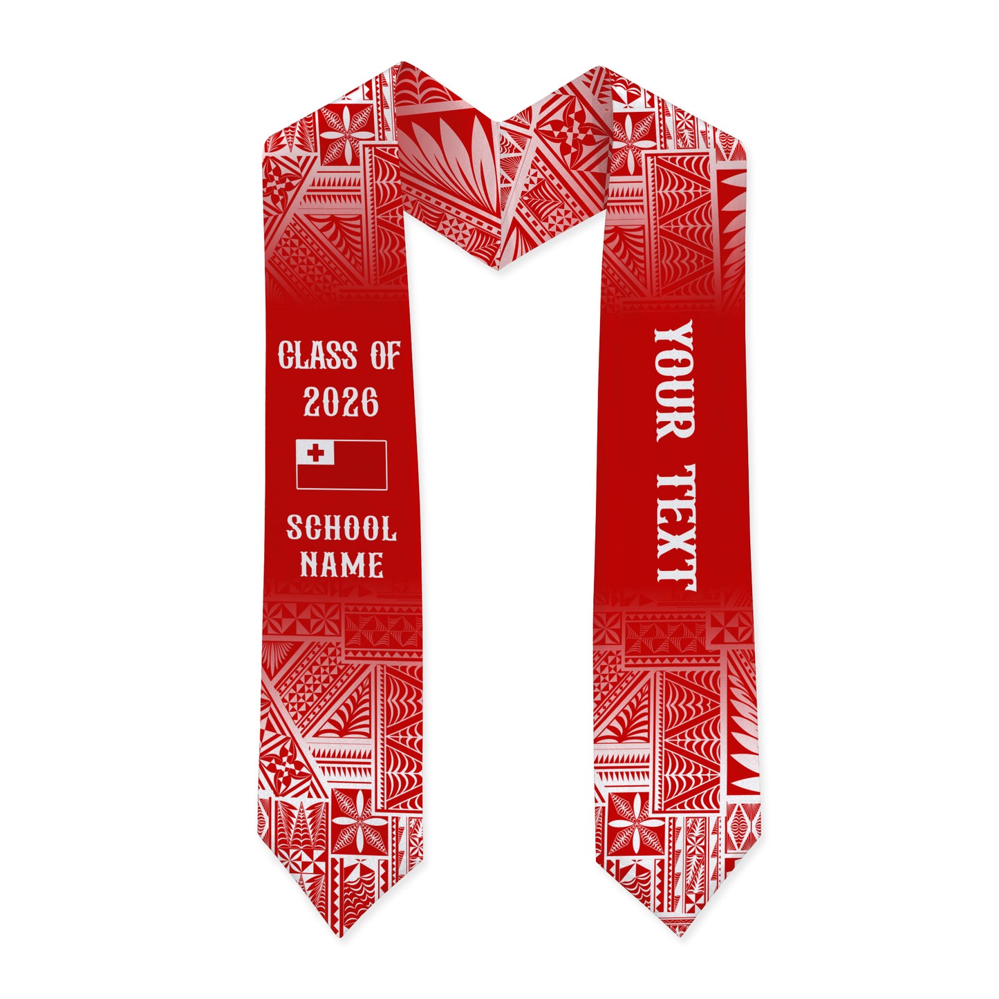 Tonga Graduation Stole Custom 2026 Polynesian Tribal Tongan Flag