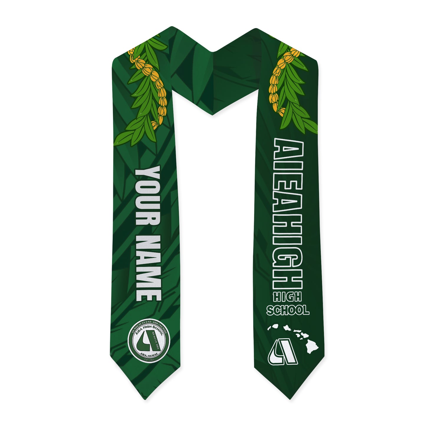 Hawaii Graduation Stole Custom Aiea High School Polynesian Lei