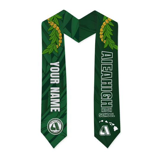 Hawaii Graduation Stole Custom Aiea High School Polynesian Lei