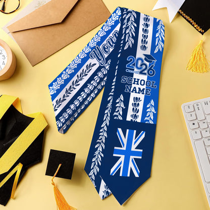Hawaii Graduation Stole Custom Class 2026 Of Aloha Flag With Flower Lie Beautiful