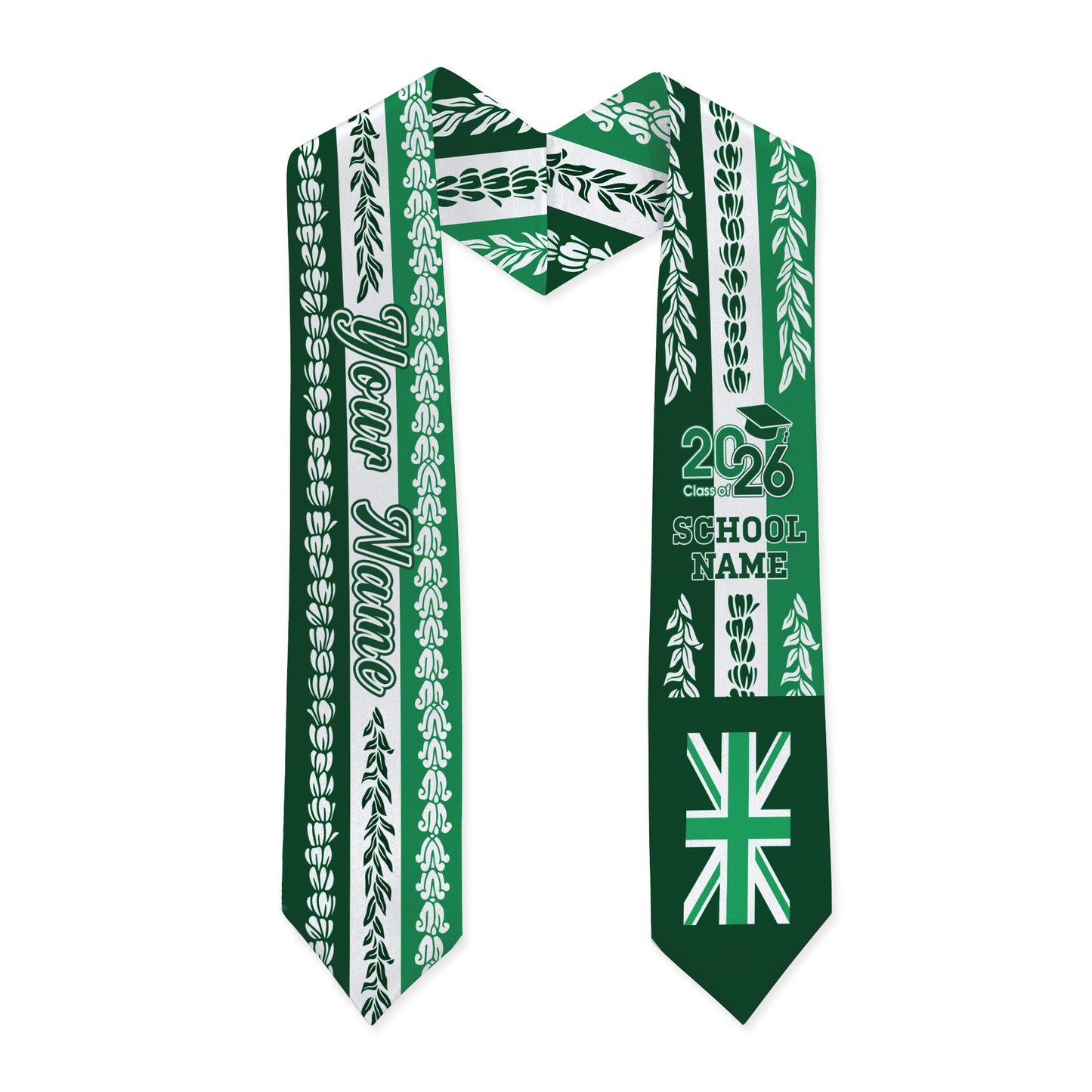 Hawaii Graduation Stole Custom Class 2026 Of Aloha Flag With Flower Lie Beautiful