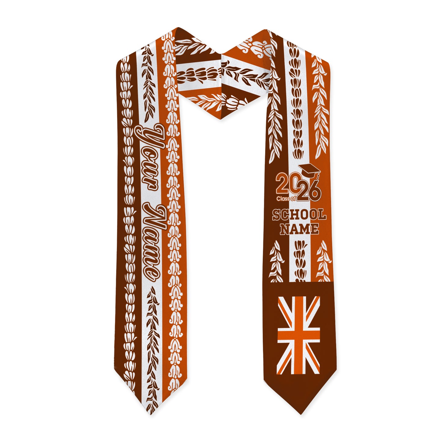 Hawaii Graduation Stole Custom Class 2026 Of Aloha Flag With Flower Lie Beautiful