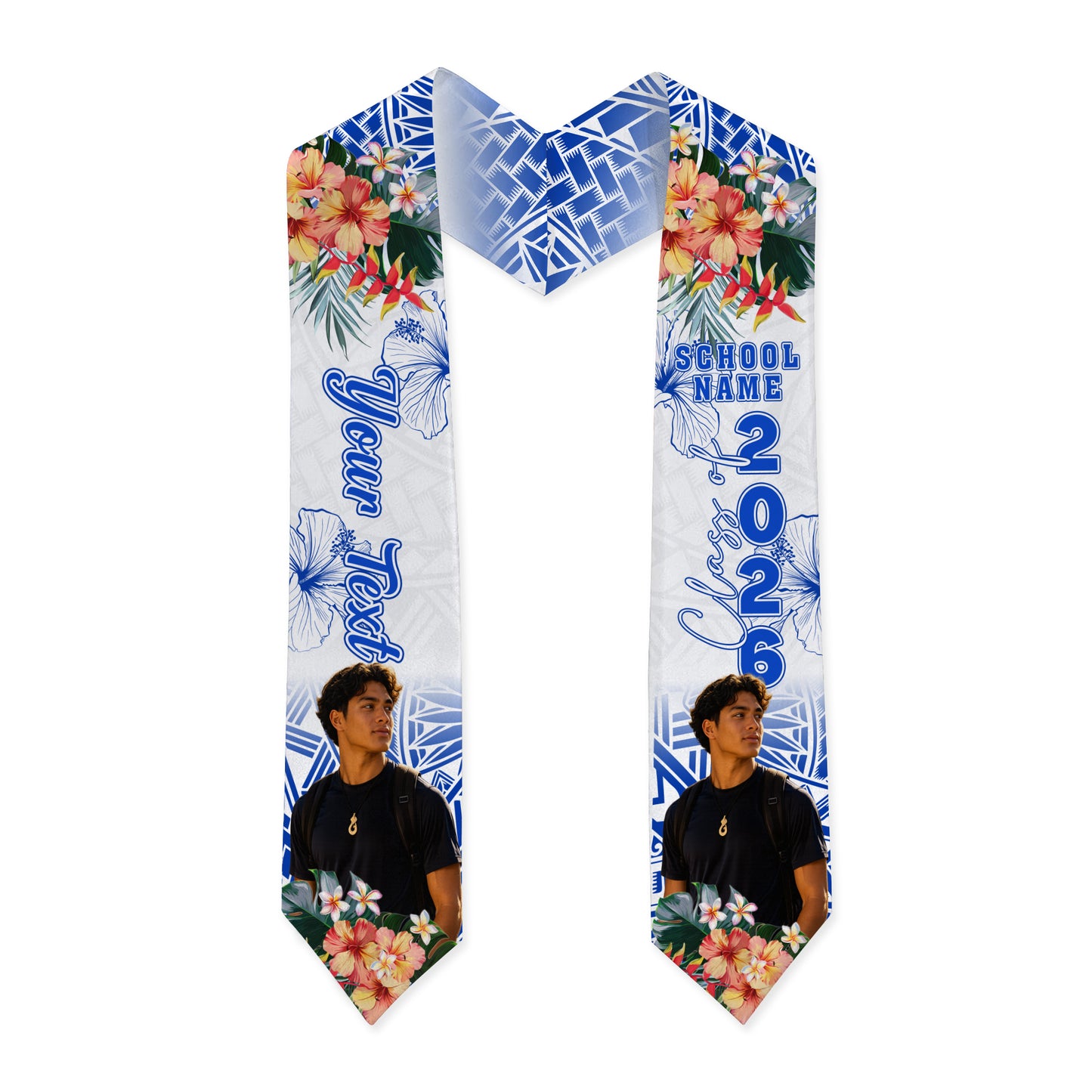 Samoa Graduation Stole Custom Class Of 2026 Tropical Garden Ver.Image