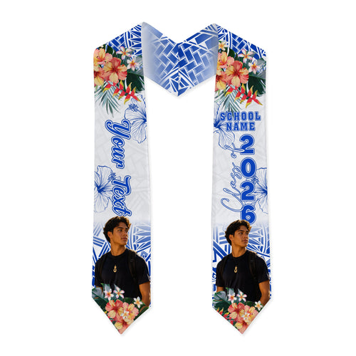 Samoa Graduation Stole Custom Class Of 2026 Tropical Garden Ver.Image