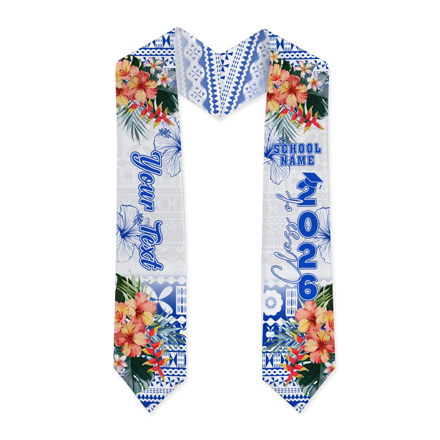 Fiji Graduation Stole Custom Class Of 2026 Tropical Garden Style