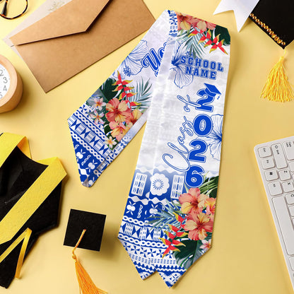 Fiji Graduation Stole Custom Class Of 2026 Tropical Garden Style