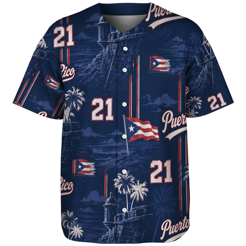 Puerto Rico Baseball Shirt Custom Number El Morro Night Pride