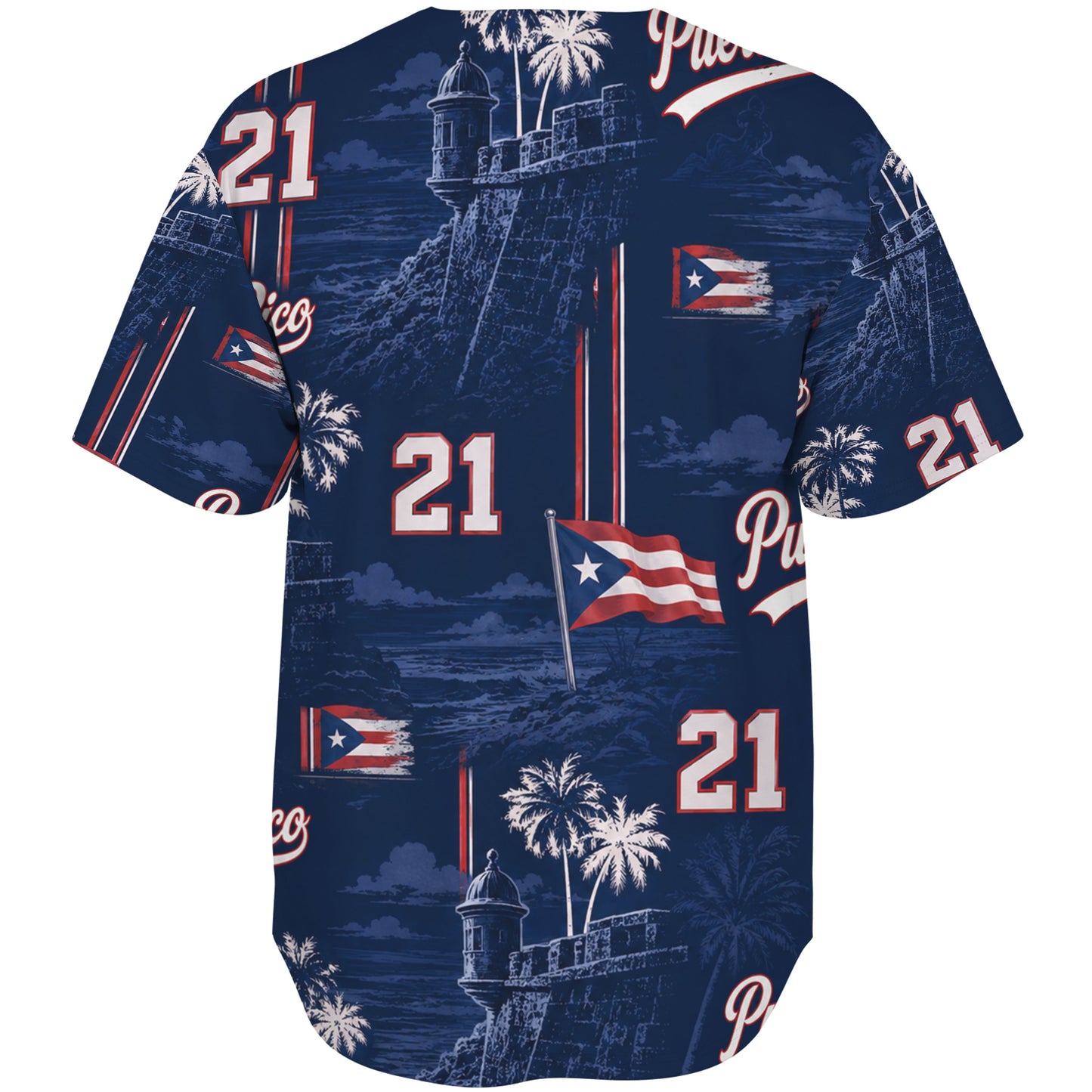 Puerto Rico Baseball Shirt Custom Number El Morro Night Pride
