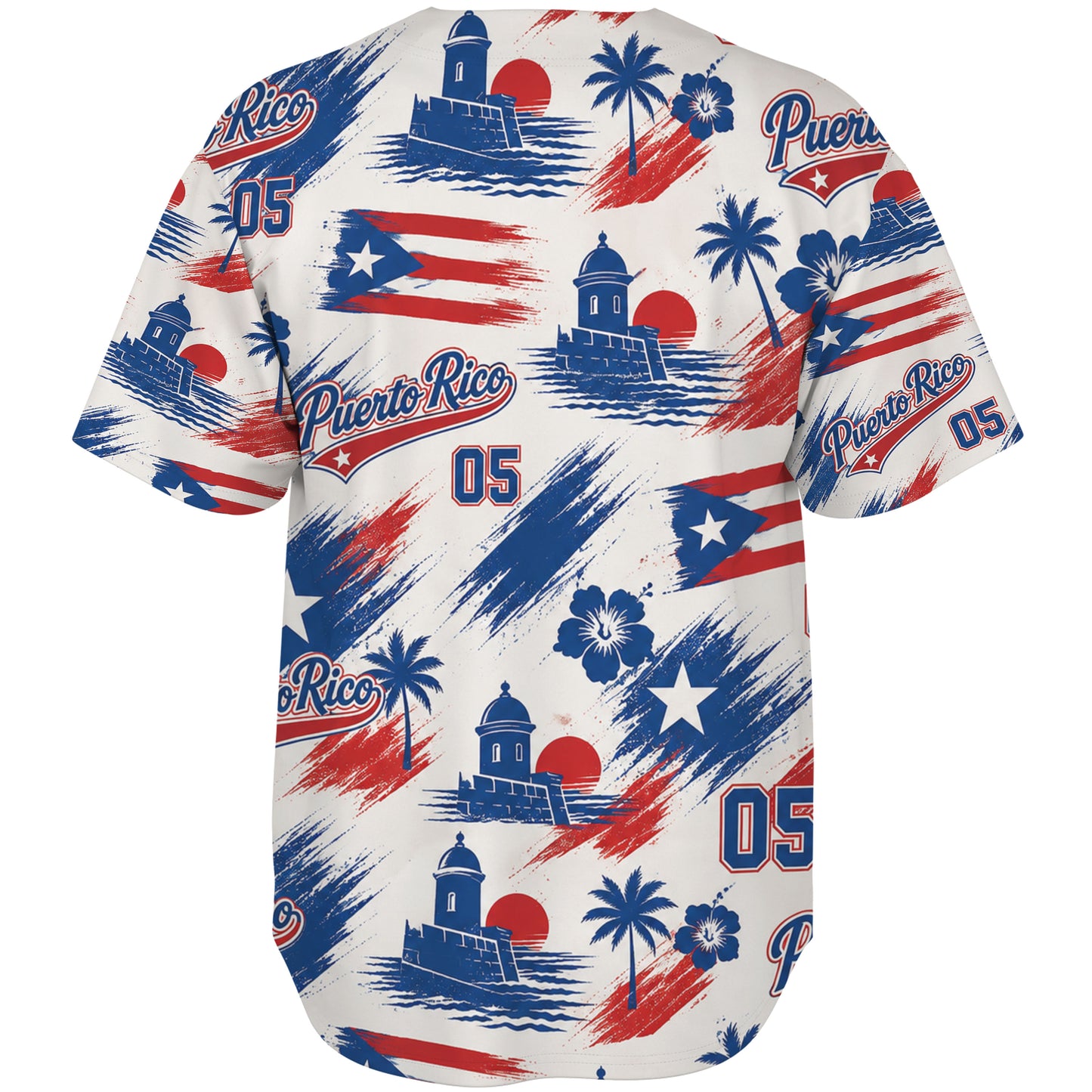 Puerto Rico Baseball Shirt Custom Number Coastal Flag Sport