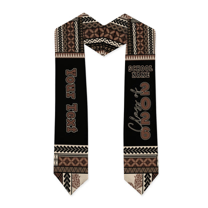 Samoa Graduation Stole Custom Class 2026 Samoan Siapo Motif Classic Style
